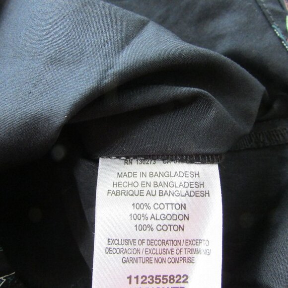 Wrangler Girl's Large Long Sleeve Neon Boot Snap Western Shirt Black - Picture 2 of 2